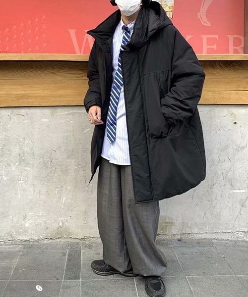 almo（アルモ）の「フード付き中綿ロングコート(NEZ)（ダウンジャケット/コート・レディース・ブラック/グリーン・FREE）」の9枚目の写真