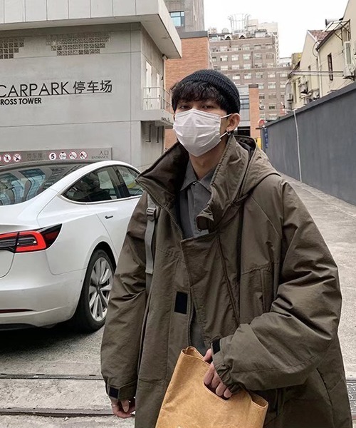 almo（アルモ）の「フード付き中綿ロングコート(NEZ)（ダウンジャケット/コート・レディース・ブラック/グリーン・FREE）」の3枚目の写真