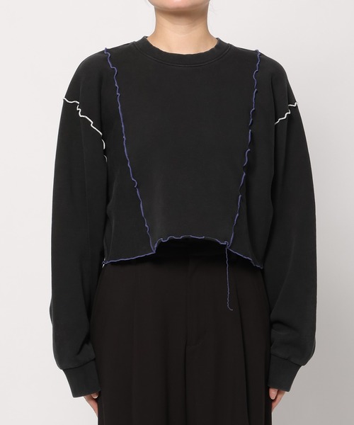 PAGEBOY(ページボーイ)の「カラフルメローショートスウェット(スウェット・レディース・ブラック/オフホワイト・FREE)」の13枚目の写真