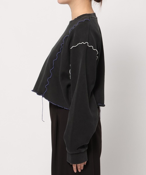 PAGEBOY(ページボーイ)の「カラフルメローショートスウェット(スウェット・レディース・ブラック/オフホワイト・FREE)」の14枚目の写真