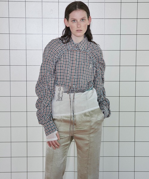 MAISON SPECIAL◆Multiway Gun Club Check Short Length Shirt/BLK/21241315205 MAISON SPECIAL(メゾンスペシャル)｜Multiway Gun Club Check