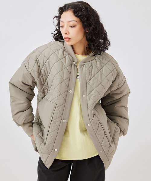 NERGY（ナージー）の「中綿ダイヤキルトコート（ダウンジャケット/コート・レディース・ブラック/グリーン/ホワイト・M）」の3枚目の写真