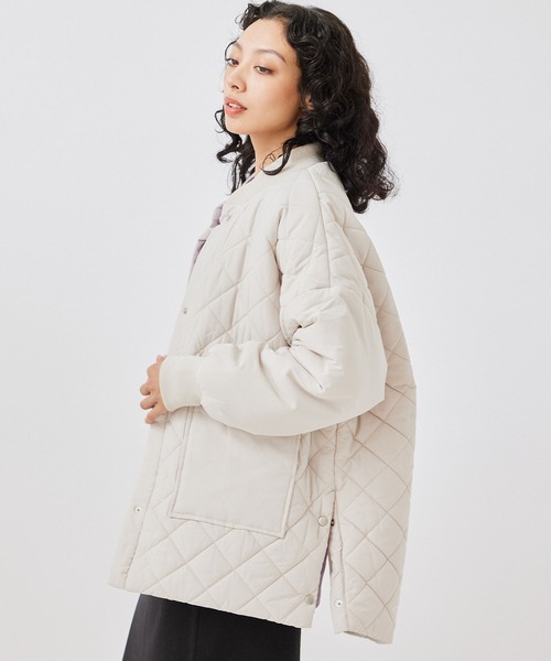 NERGY（ナージー）の「中綿ダイヤキルトコート（ダウンジャケット/コート・レディース・ブラック/グリーン/ホワイト・M）」の5枚目の写真