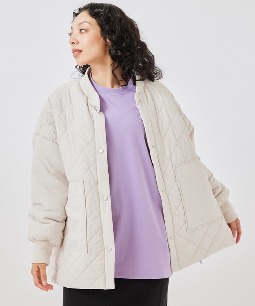 NERGY（ナージー）の「中綿ダイヤキルトコート（ダウンジャケット/コート・レディース・ブラック/グリーン/ホワイト・M）」の6枚目の写真