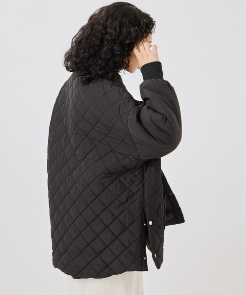 NERGY（ナージー）の「中綿ダイヤキルトコート（ダウンジャケット/コート・レディース・ブラック/グリーン/ホワイト・M）」の7枚目の写真