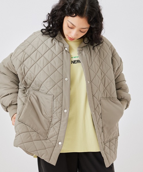 NERGY（ナージー）の「中綿ダイヤキルトコート（ダウンジャケット/コート・レディース・ブラック/グリーン/ホワイト・M）」の11枚目の写真