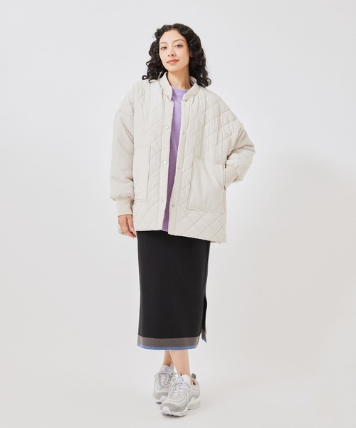 NERGY（ナージー）の「中綿ダイヤキルトコート（ダウンジャケット/コート・レディース・ブラック/グリーン/ホワイト・M）」の13枚目の写真