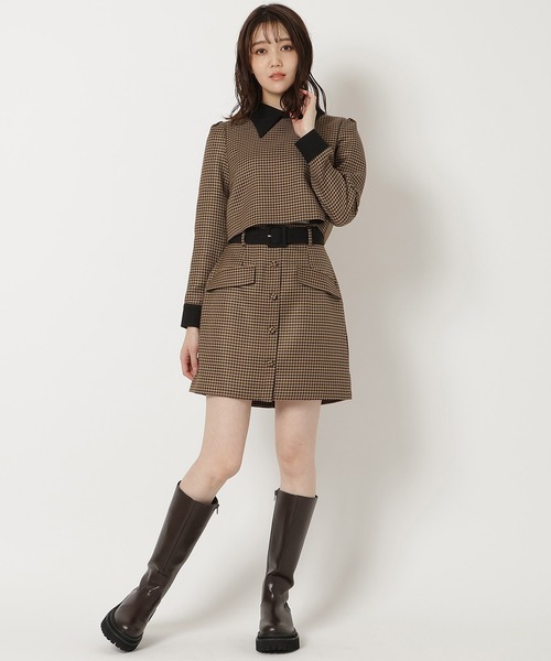 REDYAZEL（レディアゼル）の「【セットアップ可能】ベルト付きチェックミニスカート（スカート・レディース・ブラウン/サックスブルー/グリーン・FREE）」の13枚目の写真