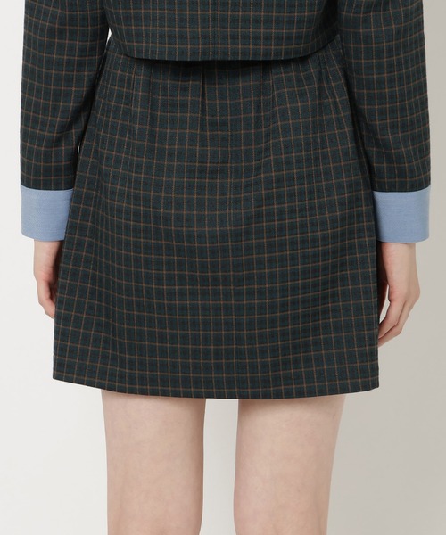 REDYAZEL（レディアゼル）の「【セットアップ可能】ベルト付きチェックミニスカート（スカート・レディース・ブラウン/サックスブルー/グリーン・FREE）」の11枚目の写真