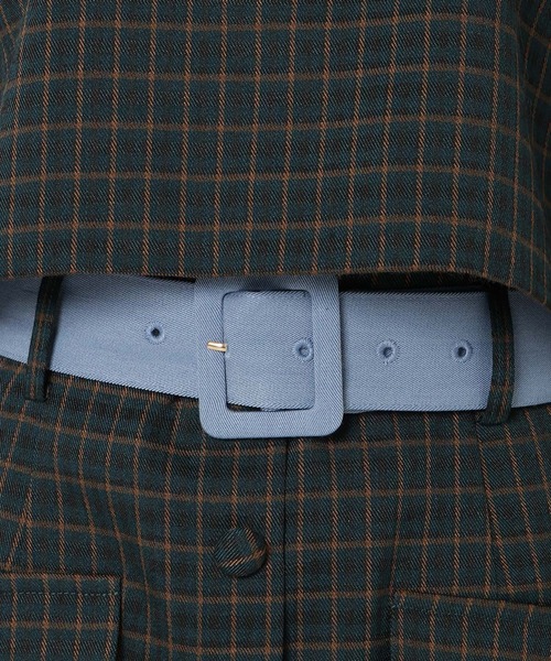 REDYAZEL（レディアゼル）の「【セットアップ可能】ベルト付きチェックミニスカート（スカート・レディース・ブラウン/サックスブルー/グリーン・FREE）」の5枚目の写真