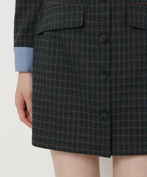 REDYAZEL（レディアゼル）の「【セットアップ可能】ベルト付きチェックミニスカート（スカート・レディース・ブラウン/サックスブルー/グリーン・FREE）」の14枚目の写真