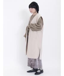 Samansa Mos2 | ニットメルトンロングベスト(ベスト)