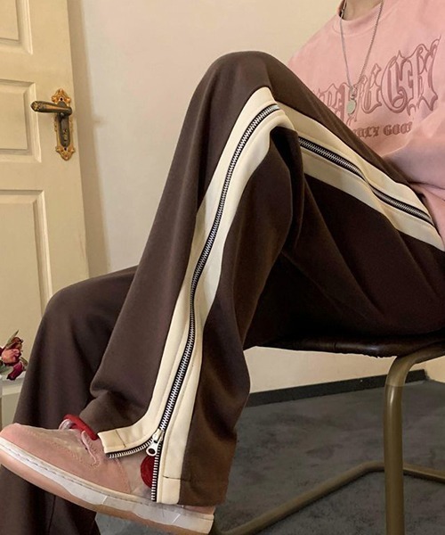 c.u.l(シーユーエル)の「ジップデザイン トラックパンツ culw611(その他パンツ・レディース・ブラック/ブラウン・XL/L)」の10枚目の写真