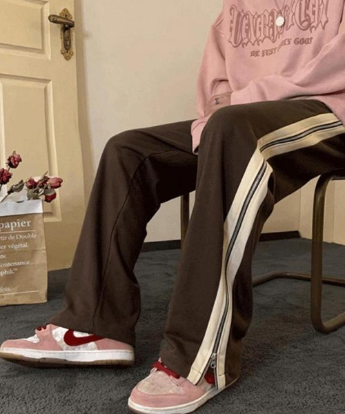 c.u.l(シーユーエル)の「ジップデザイン トラックパンツ culw611(その他パンツ・レディース・ブラック/ブラウン・XL/L)」の3枚目の写真