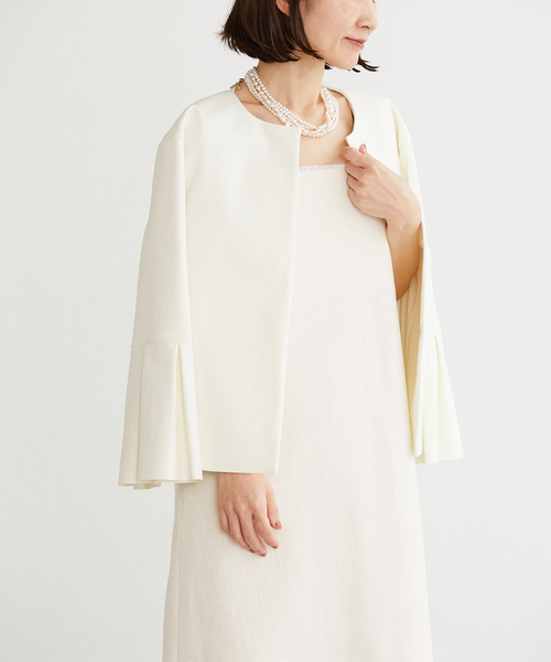 VERMEIL par iena（ヴェルメイユパーイエナ）の「ツイードフリンジキャミワンピース（ワンピース・レディース・ブラック/アイボリー・FREE）」の20枚目の写真