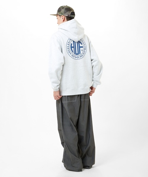 人気カラー・ロゴ☆ハフ 両面プリント サークルロゴ ビッグロゴ スウェット M ハフ HUF ビッグH ショートスリーブ バックプリント Tシャツ BIG