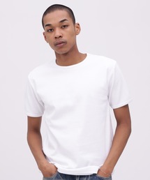 《DAILY/WEB限定》RIB SAME COLOR CREW NECK T-SHIRT / 同色プリント リブ 半袖 クルーネック Tシャツ デイリーウェア / AVIREX / アヴィレックス