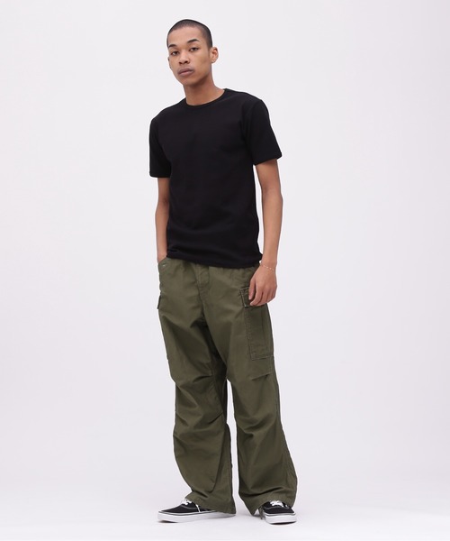 AVIREX（アヴィレックス）の「《DAILY/WEB限定》RIB SAME COLOR CREW NECK T-SHIRT / 同色プリント リブ 半袖 クルーネック Tシャツ デイリーウェア / AVIREX / アヴィレックス（Tシャツ/カットソー・メンズ・グレー/ブラック/ホワイト・L/S/XL/M）」の8枚目の写真