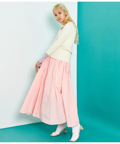 Settimissimo（セッティミッシモ）の「スクエアネック 配色スリーブワイドリブ ニット（ニット/セーター・レディース・ミント/オフホワイト/ベージュ・FREE）」の8枚目の写真