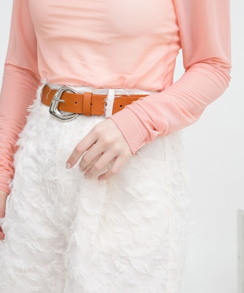 KBF（ケイビーエフ）の「ニュアンスバックルベルト（ベルト・レディース・ブラック/キャメル・ONE）」の4枚目の写真