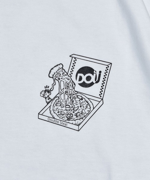 DOUBLE STEAL（ダブルスティール）の「ピザ Tシャツ（Tシャツ/カットソー・メンズ・ブラック/ホワイト/イエロー/ダークブラウン・XX-LARGE/X-LARGE/LARGE/MEDIUM）」の7枚目の写真