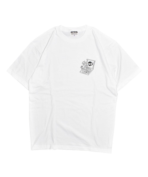 DOUBLE STEAL（ダブルスティール）の「ピザ Tシャツ（Tシャツ/カットソー・メンズ・ブラック/ホワイト/イエロー/ダークブラウン・XX-LARGE/X-LARGE/LARGE/MEDIUM）」の8枚目の写真