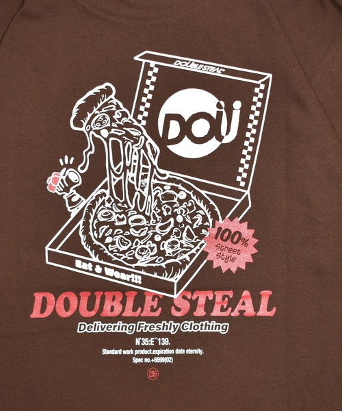 DOUBLE STEAL（ダブルスティール）の「ピザ Tシャツ（Tシャツ/カットソー・メンズ・ブラック/ホワイト/イエロー/ダークブラウン・XX-LARGE/X-LARGE/LARGE/MEDIUM）」の12枚目の写真