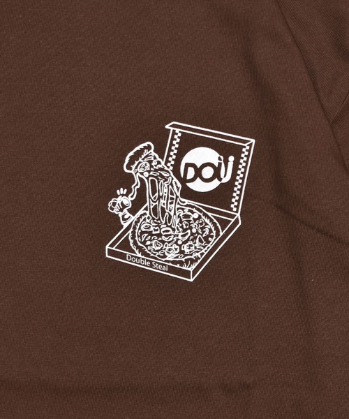 DOUBLE STEAL（ダブルスティール）の「ピザ Tシャツ（Tシャツ/カットソー・メンズ・ブラック/ホワイト/イエロー/ダークブラウン・XX-LARGE/X-LARGE/LARGE/MEDIUM）」の13枚目の写真
