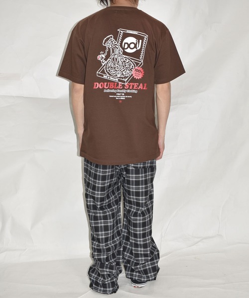 DOUBLE STEAL（ダブルスティール）の「ピザ Tシャツ（Tシャツ/カットソー・メンズ・ブラック/ホワイト/イエロー/ダークブラウン・XX-LARGE/X-LARGE/LARGE/MEDIUM）」の19枚目の写真