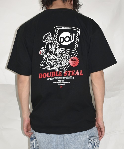 DOUBLE STEAL（ダブルスティール）の「ピザ Tシャツ（Tシャツ/カットソー・メンズ・ブラック/ホワイト/イエロー/ダークブラウン・XX-LARGE/X-LARGE/LARGE/MEDIUM）」の22枚目の写真