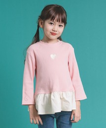URBAN CHERRY（アーバンチェリー）の「ハート刺繍フリルドッキングペプラムトップス（Tシャツ/カットソー・キッズ）」