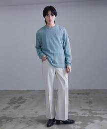 『CavariA/キャバリア』フラワーモチーフメッシュ長袖ニット