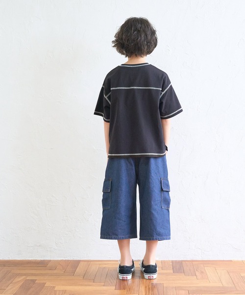 coca（coca）（コカ）の「キッズ デニムカーゴハーフパンツ（デニムパンツ・キッズ・ライトブルー/ブルー・110/120/130/140）」の9枚目の写真
