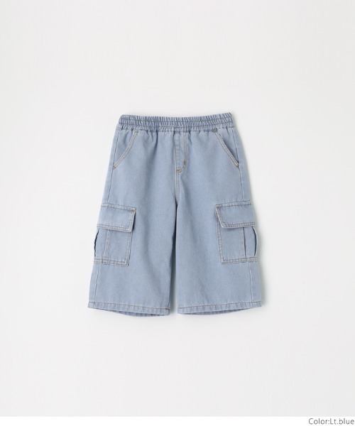 coca（coca）（コカ）の「キッズ デニムカーゴハーフパンツ（デニムパンツ・キッズ・ライトブルー/ブルー・110/120/130/140）」の12枚目の写真