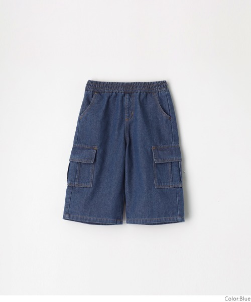 coca（coca）（コカ）の「キッズ デニムカーゴハーフパンツ（デニムパンツ・キッズ・ライトブルー/ブルー・110/120/130/140）」の13枚目の写真