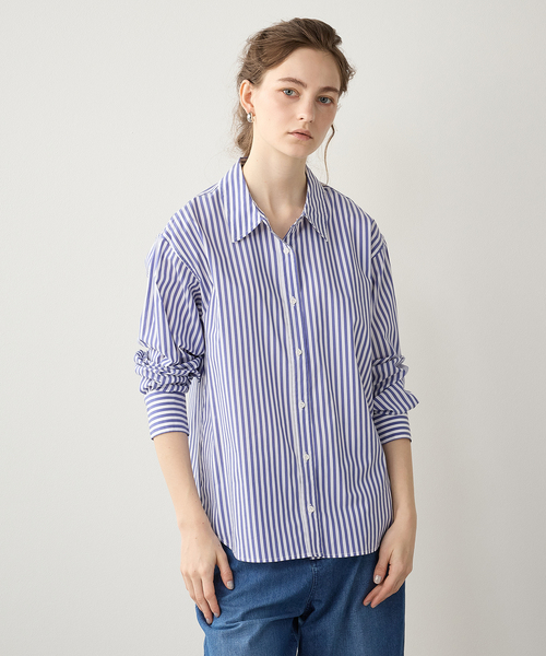 LE SOUK HOLIDAY(ルスークホリデー)の「ベーシックシャツ(シャツ/ブラウス・レディース・ピンク/オフホワイト/サックスブルー・L/M)」の1枚目の写真