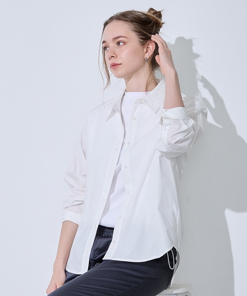 LE SOUK HOLIDAY(ルスークホリデー)の「ベーシックシャツ(シャツ/ブラウス・レディース・ピンク/オフホワイト/サックスブルー・L/M)」の3枚目の写真