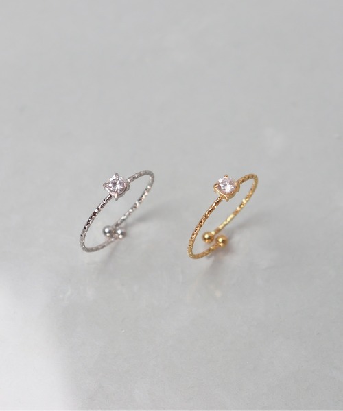 ieLS（イエルズ）の「金属アレルギー対応「ieLS」ステンレス　CZフリーリング　LSR241016（リング・レディース・シルバー/ゴールド・ONE SIZE）」の9枚目の写真