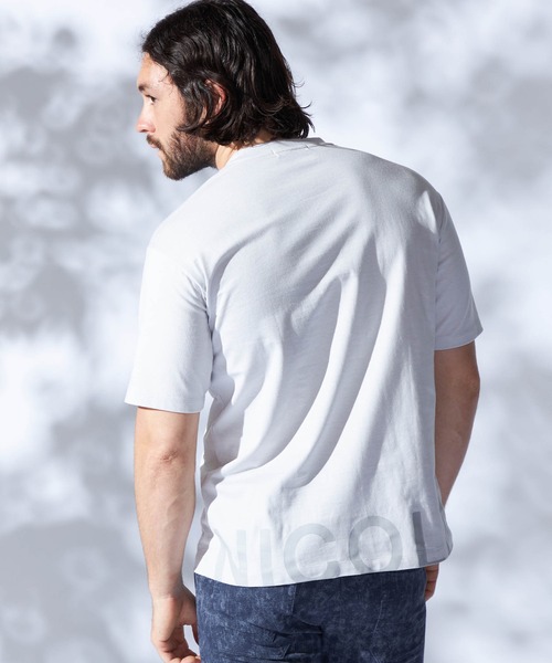 HIDEAWAYS NICOLE（ハイダウェイニコル）の「バックプリント半袖Ｔシャツ（Tシャツ/カットソー・メンズ・ブラック/スモークピンク/オフホワイト/モカ/シルバーグレー・MEDIUM/LARGE/X-LARGE）」の7枚目の写真