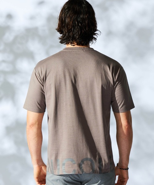 HIDEAWAYS NICOLE（ハイダウェイニコル）の「バックプリント半袖Ｔシャツ（Tシャツ/カットソー・メンズ・ブラック/スモークピンク/オフホワイト/モカ/シルバーグレー・MEDIUM/LARGE/X-LARGE）」の9枚目の写真