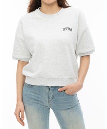 RVCA | RVCA レディース ARCH MINI RVCA SWEAT ST 【2024年春夏モデル】/ルーカ半袖ワンポイントロゴスウェットトレーナー(スウェット)