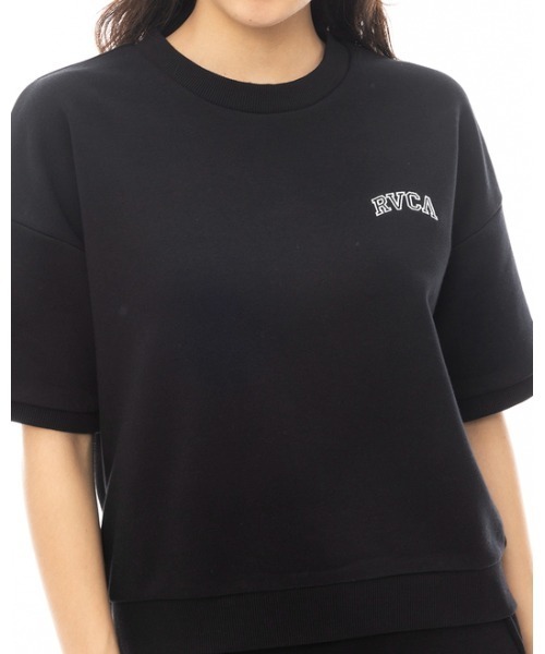 RVCA(ルーカ)の「RVCA レディース ARCH MINI RVCA SWEAT ST 【2024年春夏モデル】/ルーカ半袖ワンポイントロゴスウェットトレーナー(スウェット・レディース・グレー/ブラック/ホワイト・MEDIUM/SMALL)」の3枚目の写真