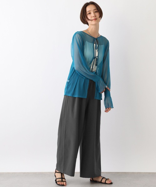 LEPSIM(レプシィム)の「サイド切り替えワイドパンツ 108847(その他パンツ・レディース・ベージュ系その他/チャコールグレー/カーキ・FREE)」の4枚目の写真