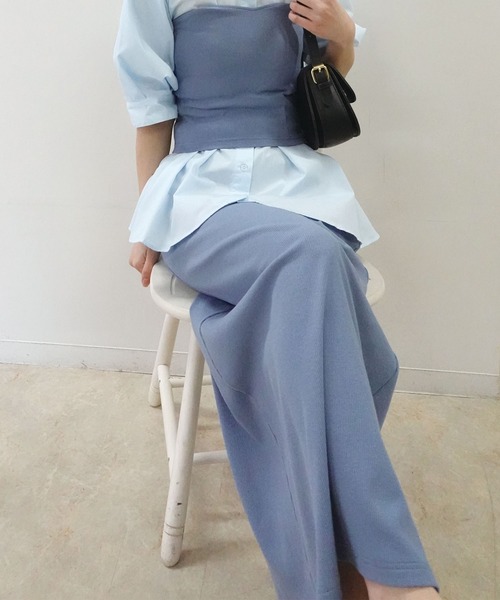 ロングスカート スカート front zip slit long skirt /フロント ジップ スリット