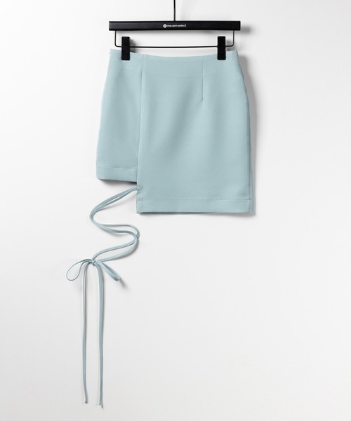 2color 】クロスストラップサイドリボンミニスカート ／ cross strap