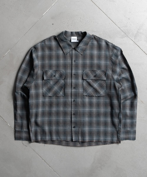 FRINGE OMBRE CHECK SHIRT/フリンジオンブレチェックシャツ