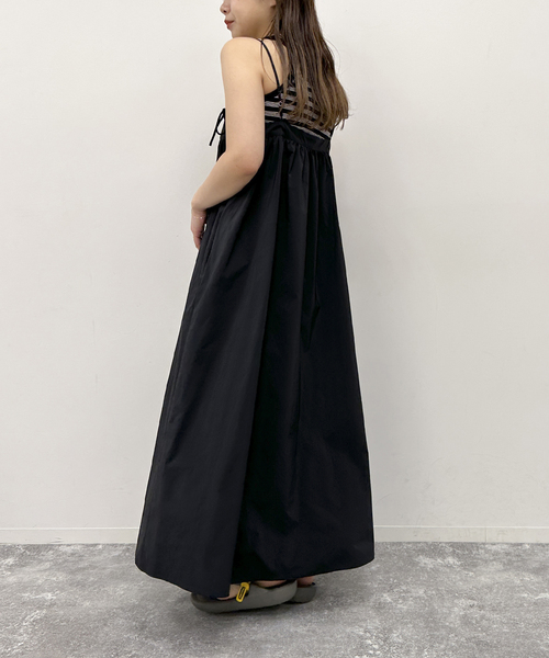 U by SPICK&SPAN(ユーバイスピックアンドスパン)の「ソフトタフタキャミワンピース(ワンピース・レディース・ブラック・FREE)」の9枚目の写真