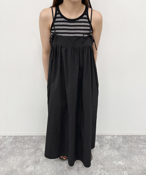 U by SPICK&SPAN(ユーバイスピックアンドスパン)の「ソフトタフタキャミワンピース(ワンピース・レディース・ブラック・FREE)」の13枚目の写真