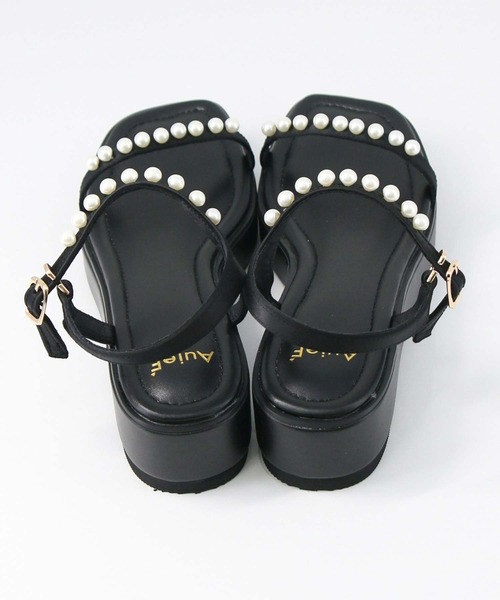 Gready Brilliant（グレディブリリアン）の「スクエアパールサンダル（サンダル・レディース・ブラック・38/37/36）」の7枚目の写真