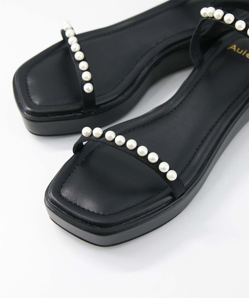 Gready Brilliant（グレディブリリアン）の「スクエアパールサンダル（サンダル・レディース・ブラック・38/37/36）」の9枚目の写真